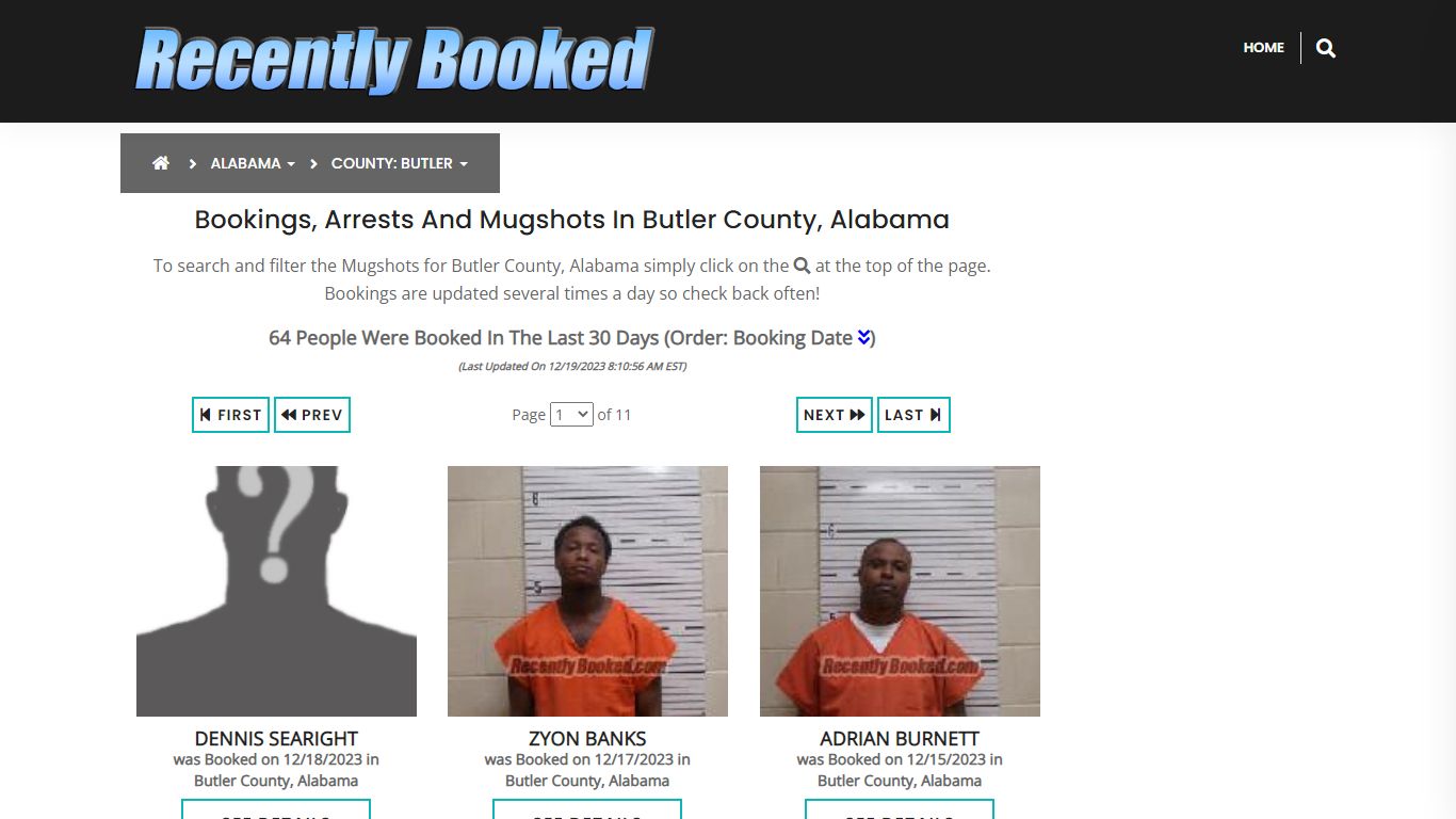 Recent bookings, Arrests, Mugshots in Butler County, Alabama