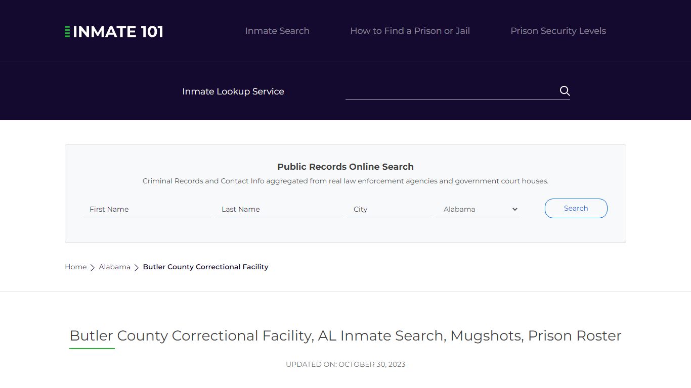 Butler County Correctional Facility, AL Inmate Search, Mugshots, Prison ...